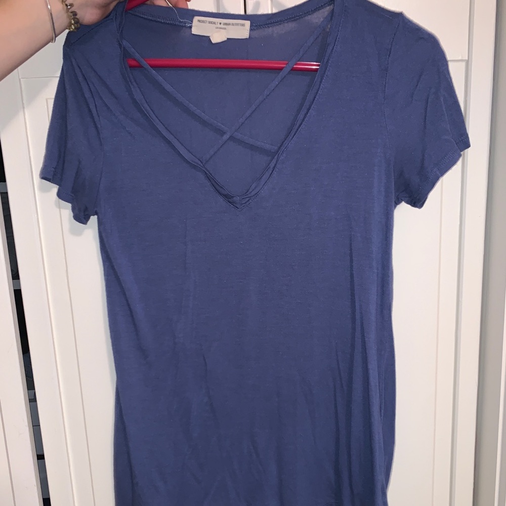 Super soft criss cross v neck t shirt